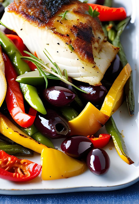 Roast Sea Bass & Vegetable Traybake (Meal Plan Recipe)