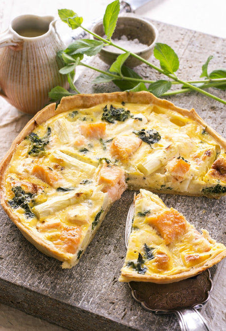 Salmon and Asparagus Quiche