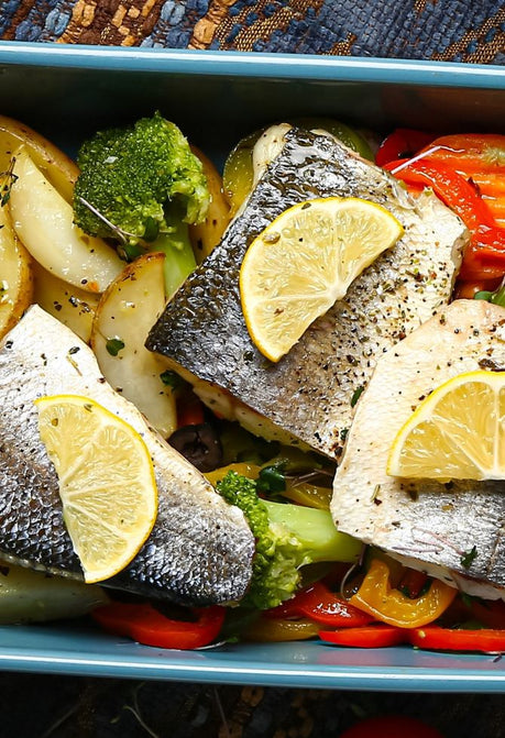 Italian Roasted Sea Bass Traybake