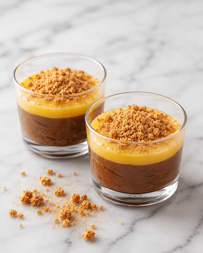 BAKED CHOCOLATE MOUSSE CAKE, PASSION FRUIT CURD & TOASTED COCONUT CRUMB
