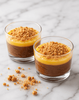 BAKED CHOCOLATE MOUSSE CAKE, PASSION FRUIT CURD & TOASTED COCONUT CRUMB