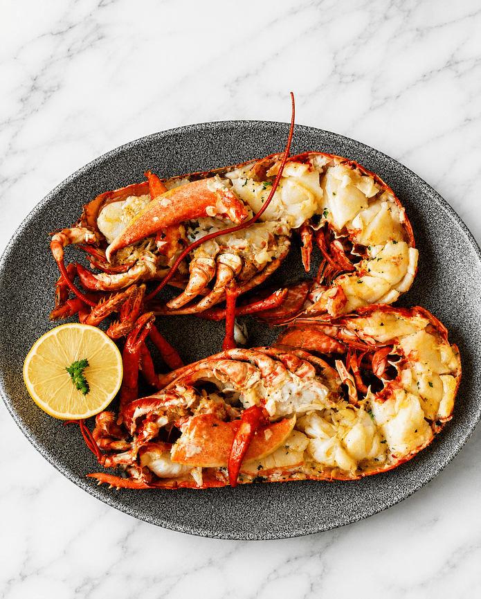 Cooked Lobster With Garlic Butter
