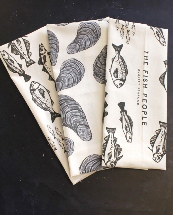 Mussel Design Tea Towel