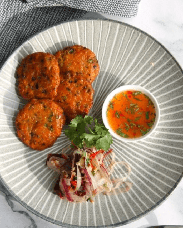 Mussels with Thai Spiced Coconut & Lime Broth + Thai Fish Cakes