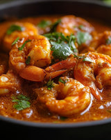 Prawns, Bengali Bhuna Curry Sauce & Fish Pakora