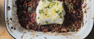 Cod, Lentil and Beetroot Bake
