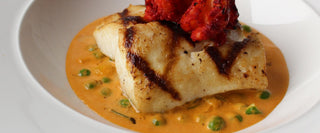 GRILLED WILD HALIBUT & TANDOORI KING PRAWN