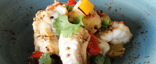 Monkfish Satay with Garlic Rice