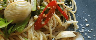 Spicy Clam and Kale Linguine