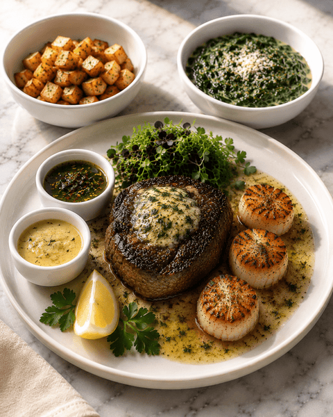 Surf & Turf - Fillet Steak & Barra Scallops